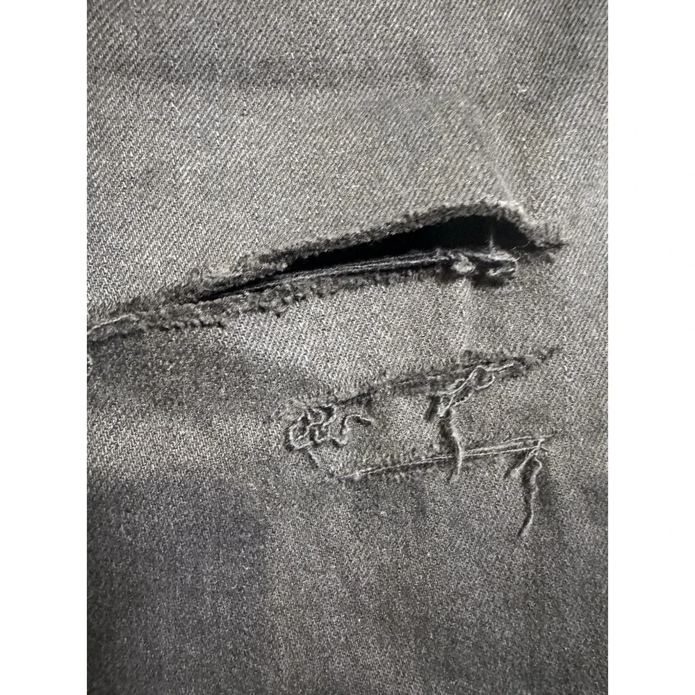 PacSun‎ Mens Skinny Comfort Stretch Distressed Black Jeans 29x32 Knee Rips
